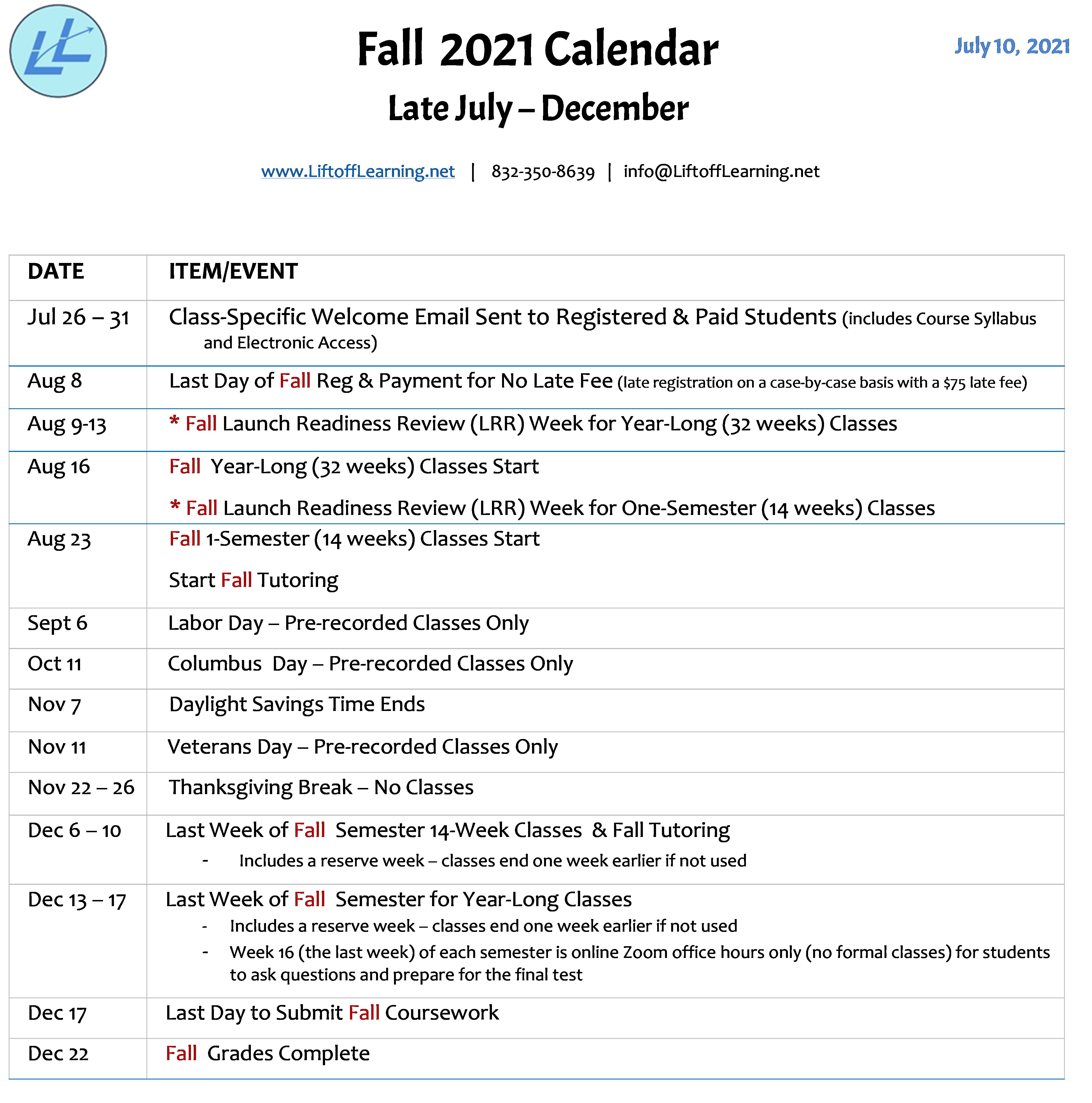 Fall Calendar Picture